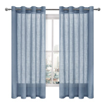 Panel Bedroom Living Room Voile Drapes Faux Linen Grommet Sheer Curtain